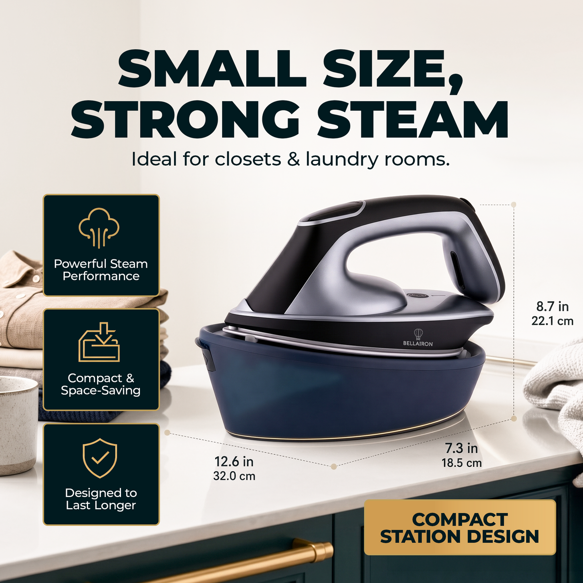 Bellairon Duetto™ 2-in-1 Steam Iron & Garment Steamer