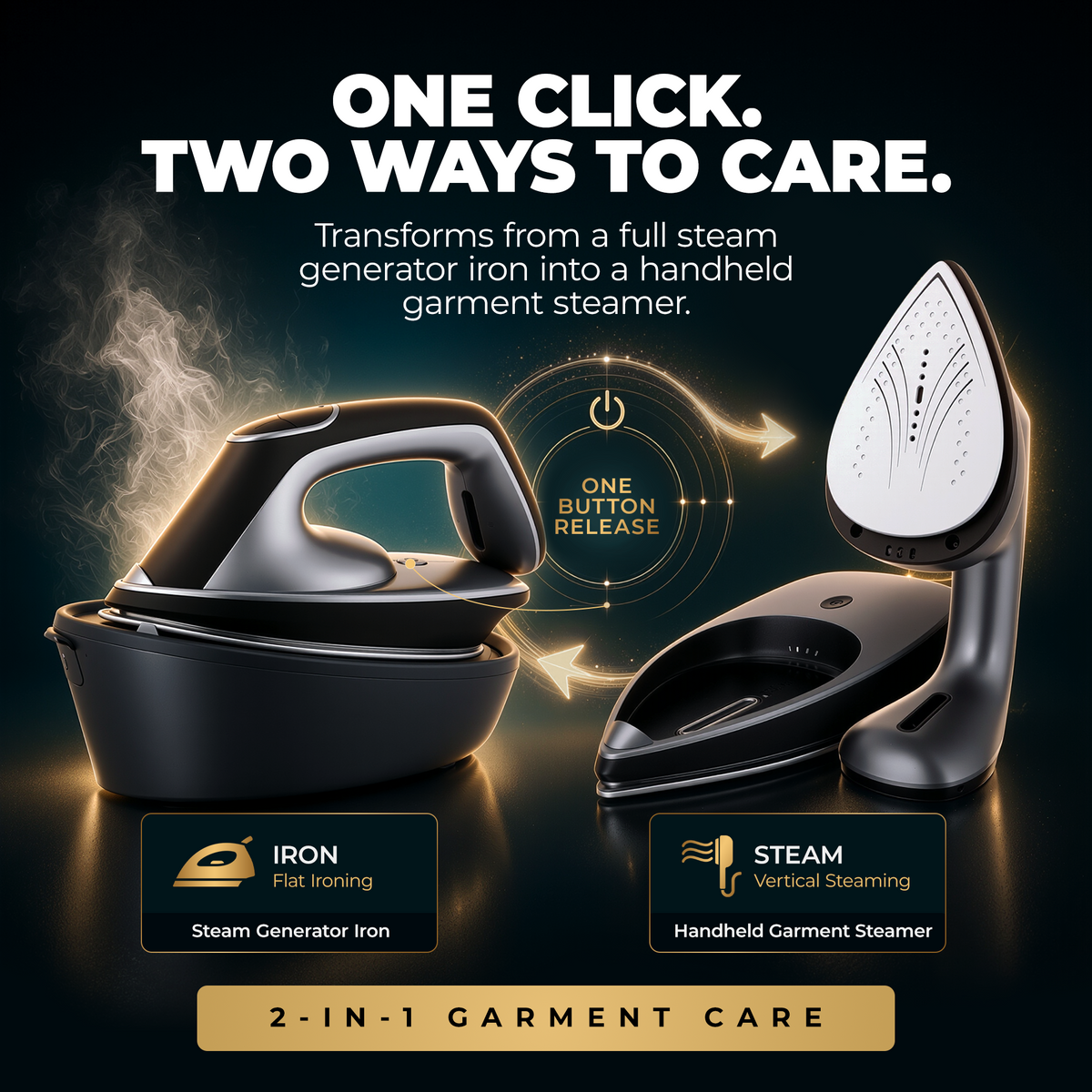 Bellairon Duetto™ 2-in-1 Steam Iron & Garment Steamer