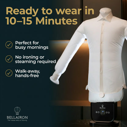 Bellairon Black Version – Automatic Hot Air Dryer & Iron for Shirts & Pants