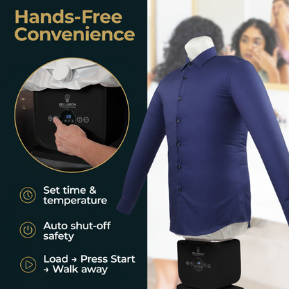 Bellairon Black Version – Automatic Hot Air Dryer & Iron for Shirts & Pants