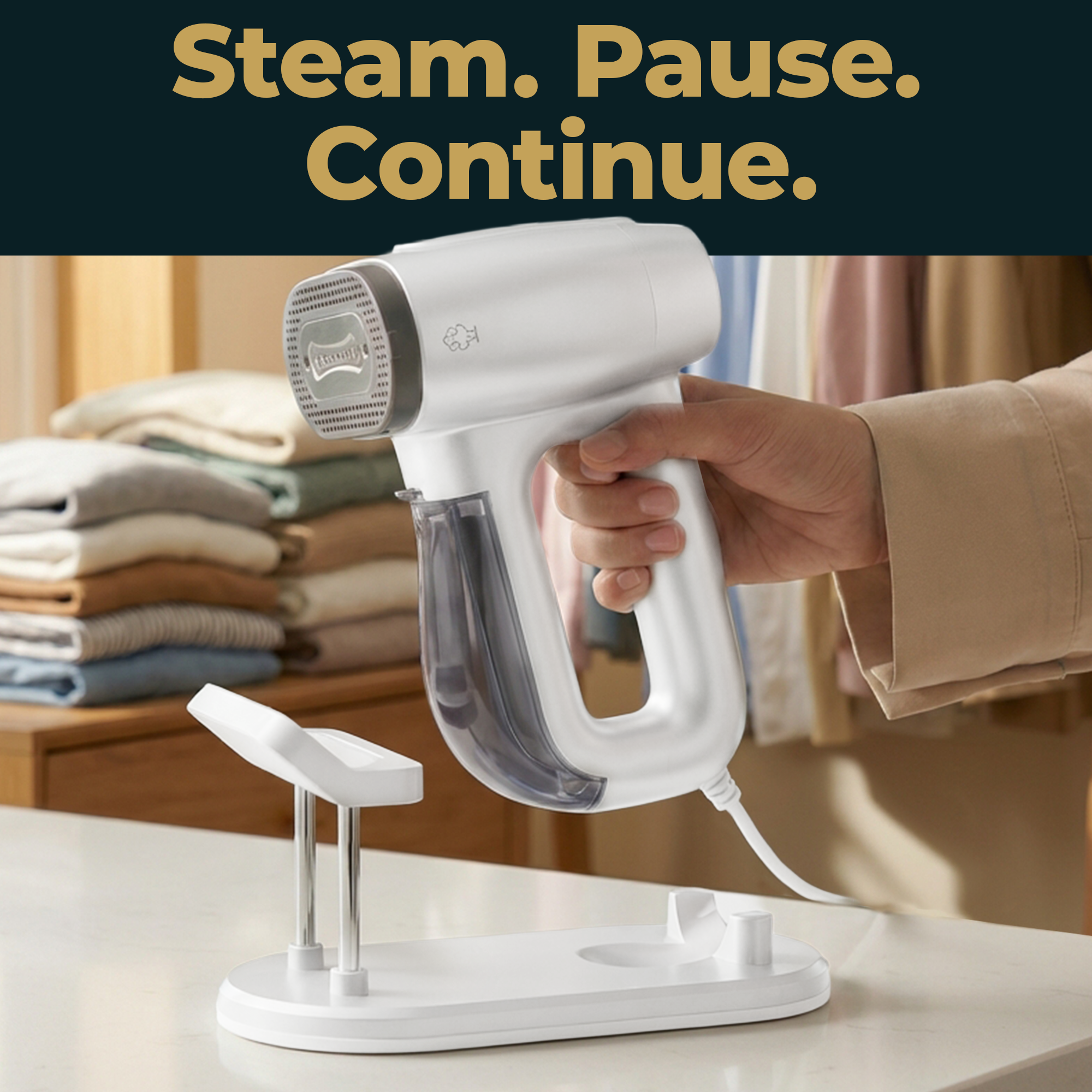 BELLAIRON Accessory Set for Veloce Vacuum Garment Steamer, 165ml Expanded Water Tank with Upright Resting Base