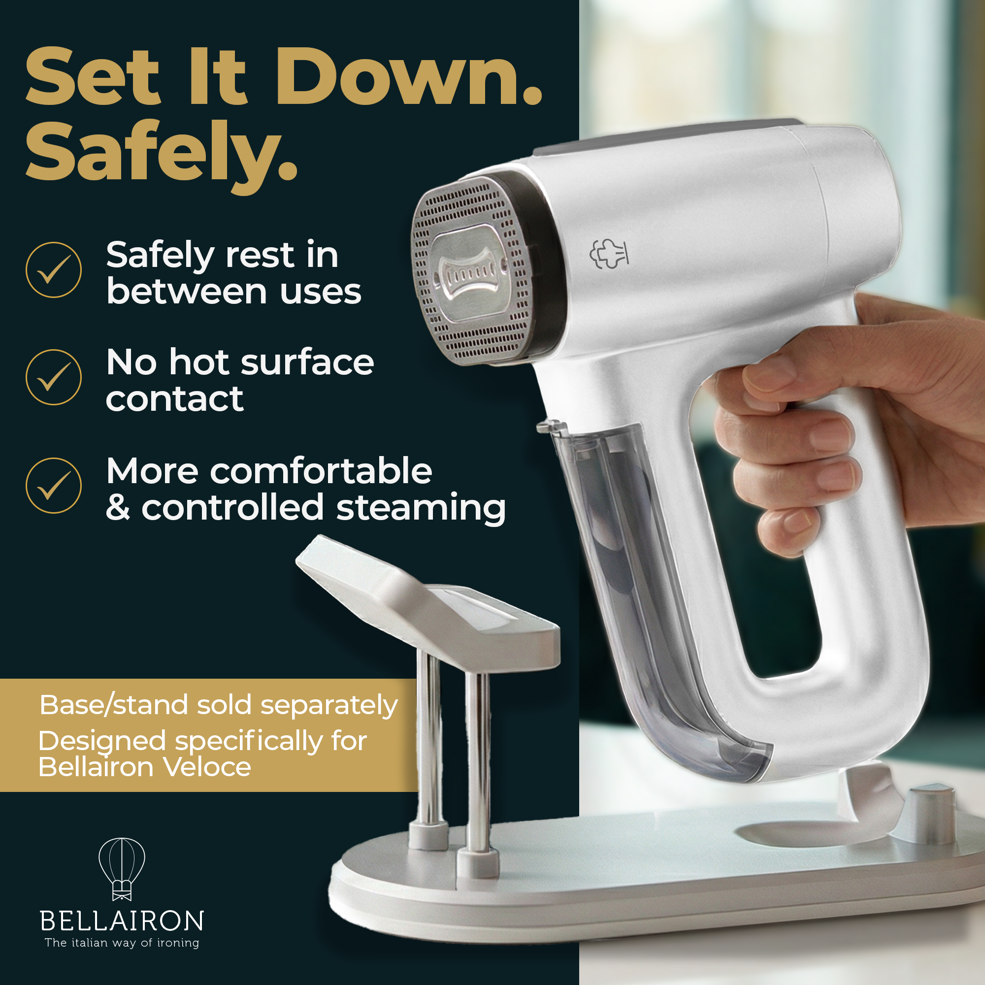 Bellairon Veloce™ Vacuum Garment Steamer – Steam Smarter, Wrinkle Less
